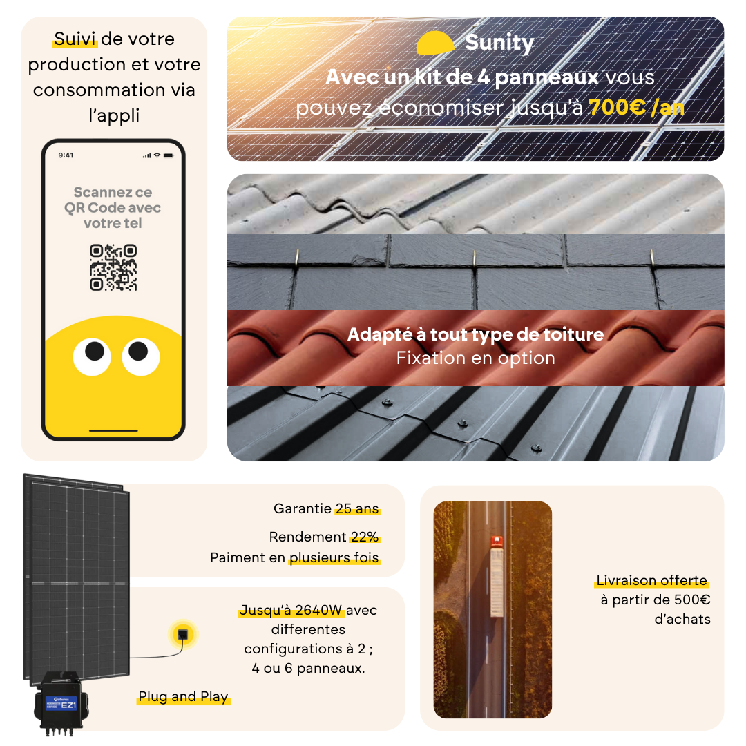 Kit solaire toiture Plug and Play