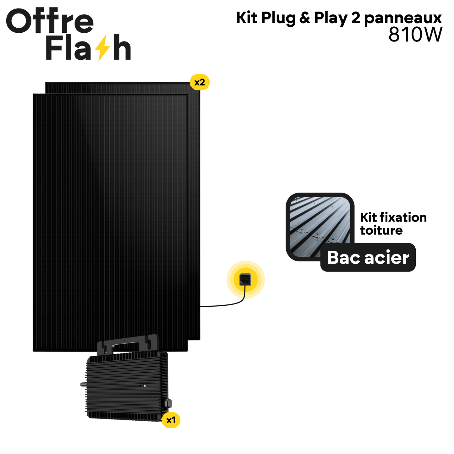 Kit solaire Plug and Play 2 Panneaux 810W