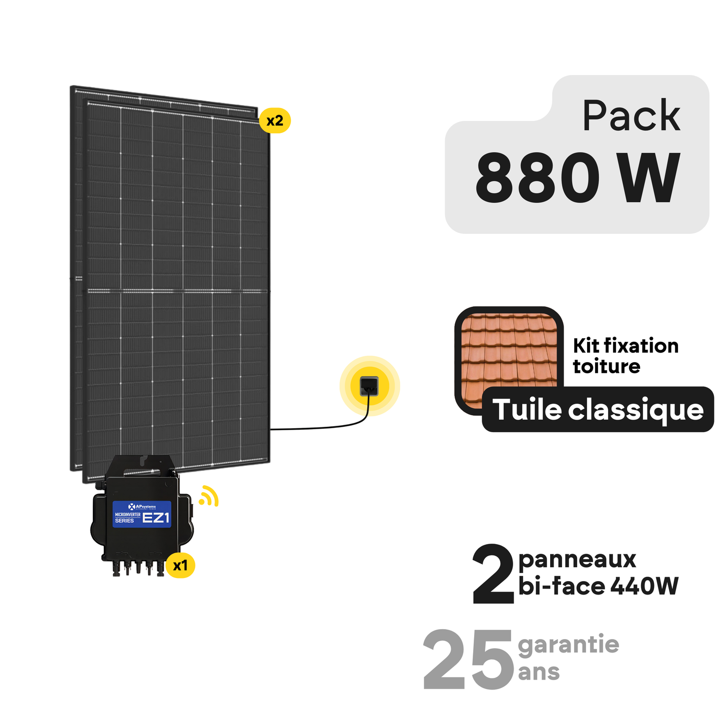 Kit solaire toiture Plug and Play