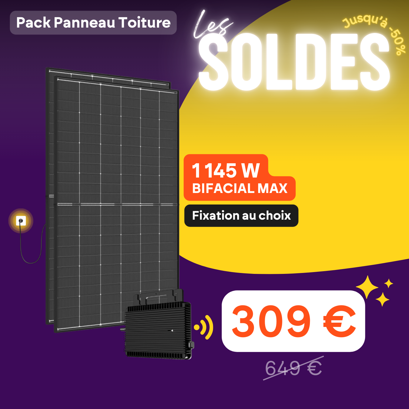 Kit solaire toiture Plug and Play